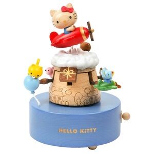 WOODERFUL LIFE Wooden Music Box Hello Kitty w/ Plane 🎶 🎼Alle Vogel Sind Schon Da